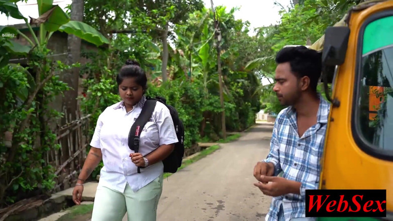 WebSex Premium: インドの大学生女子とオートドライバーのセックス!ホットセックス