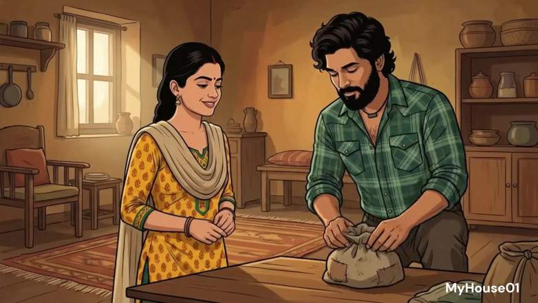 My house for adult: Indische villege-frauen, romantisches video in ihrem heim-cartoon-video