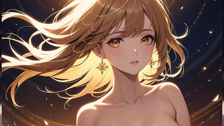 LustRender: Golden Breeze: krásná mladá žena ve snové záři