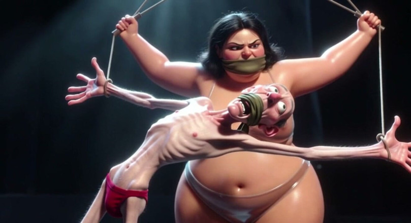 YOUR BEST FANTASY: Orang Tua Diikat - Dihina oleh SSBBW Gemuk dengan Cambuk