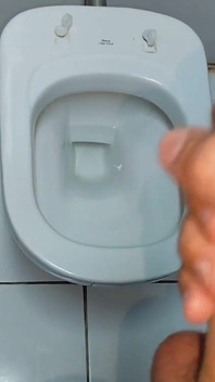 Waste of Cum Inside the Toilet.