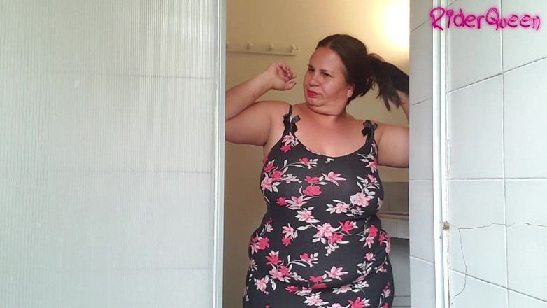 Only Riderqueen BBW Step Mom Latina Alone: Sexy Stepmom Lingerie in Travel Body Worship