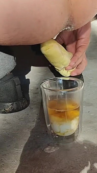 Piss and Creampie Out of My Ass Food Enema