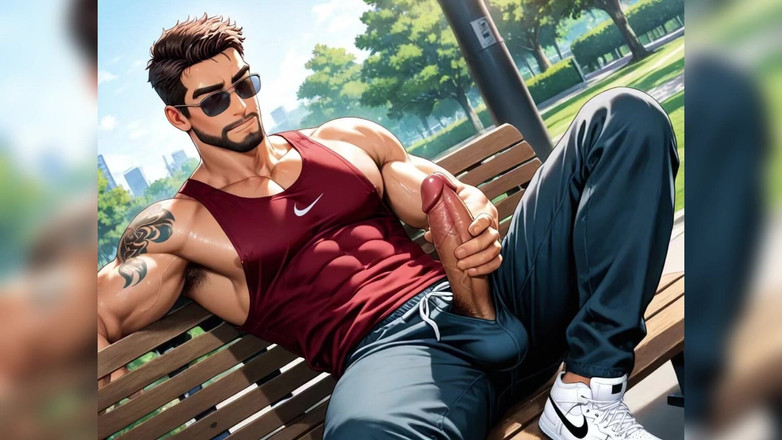 AI gay porn: Grote pik hunk kontneukpartij