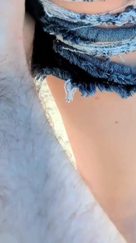 Outdoor Blowjob for Jeans Fan! Tranny Ass Full with Cum and Everyone Can See It!