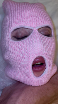 Slut in a Pink Mask Gets Her Face Crushed by a Foot