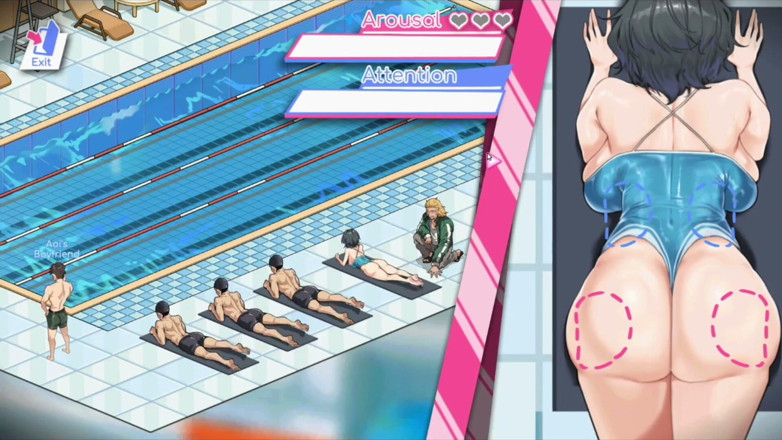 NSFWOtaku: Hentai Game - Aoi Standing Dog Style Sex Gallery Scene - Lifeguard...
