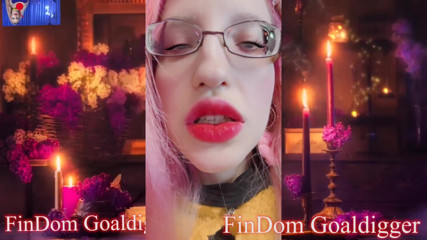 FinDom Goaldigger: Jerking off goof transformation for big red lips