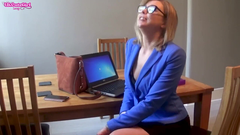 UKCuteGirl Lucy Lauren: Office Slut Seduces Her Boss for a Raise - Shameless Cock...