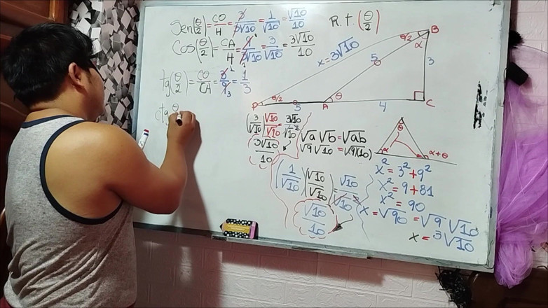Rosaroja: 19 Trigonometry: Half-angle (37/2) - Exercise