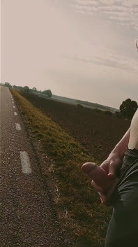 Going for a Walk by the Road and Squirting a Huge Cumshot