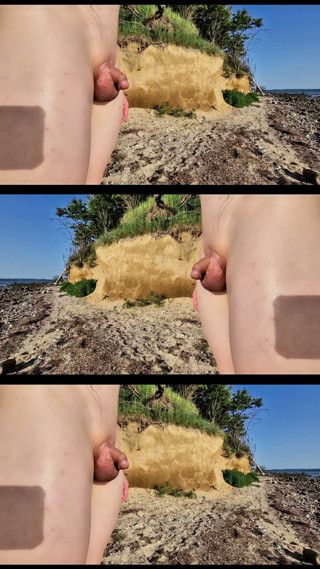 Sissy Adventures: Drobná klitoris na pláži