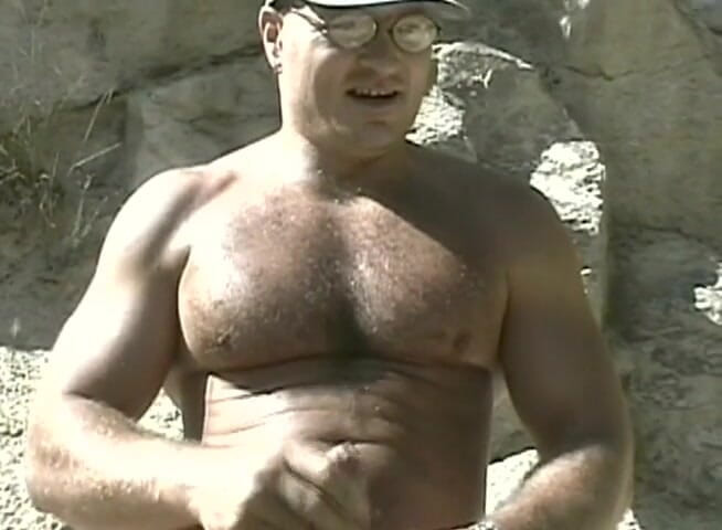 Bareback TV: Big dude masturbates in the open