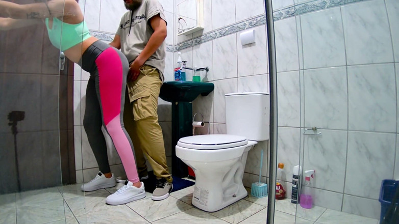Gabi SweetCouplesStories: Mistress Getting Intimate in the Bathroom After a Workout.
