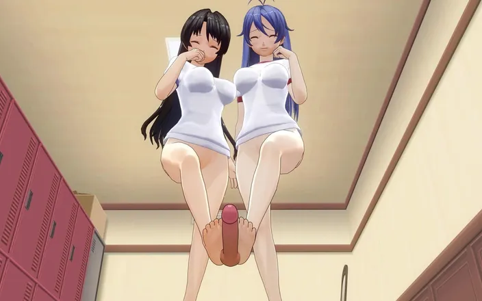 H3DC: Two Students in Tracksuits Jerk off a Dick with Their...
