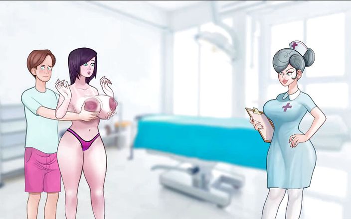Cartoon Play: Sexnote del 22 - sjuksköterska säger rör vid styvmamma bröst