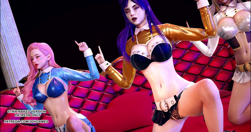 3D-Hentai Games: Sunmi - Lalalay Ahri Seraphine Kaisa, эротический горячий танец