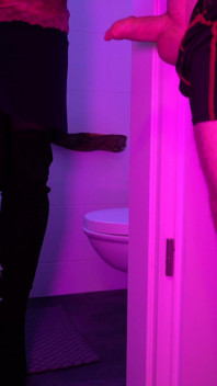 Sexig affärskvinna med chef på kontoret toalett för att slita av nylonsex