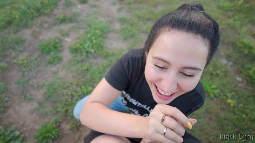 Ponytail Brunette Sucks Cock Outdoors (YSP Studio)