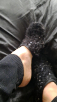 Fuzzy Sock Foot Peek-a-boo