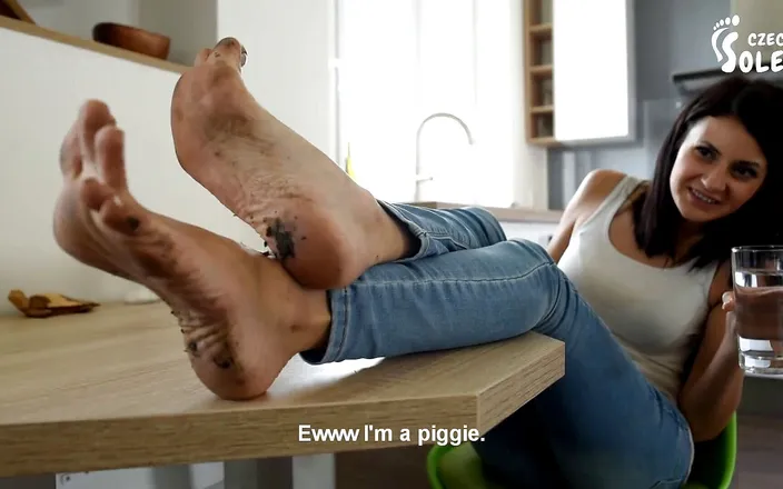 Czech Soles - foot fetish content: Walking barefoot and getting her sexy soles very dirty