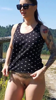 MILF Getting Horny and Masturbating Outdoor in the Mountains