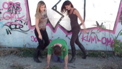 Femdom Austria: Kicking the Poor Tramp