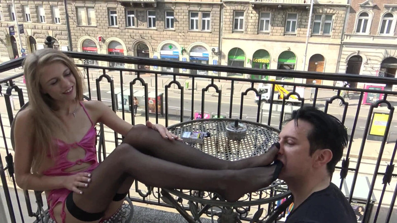 Foot Girls: Nylon princess outdoor feet worship - all have to see when...