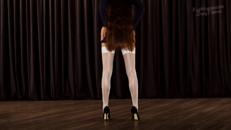 Shiny teens: Jartiyerli 876 beyaz parlak çorap