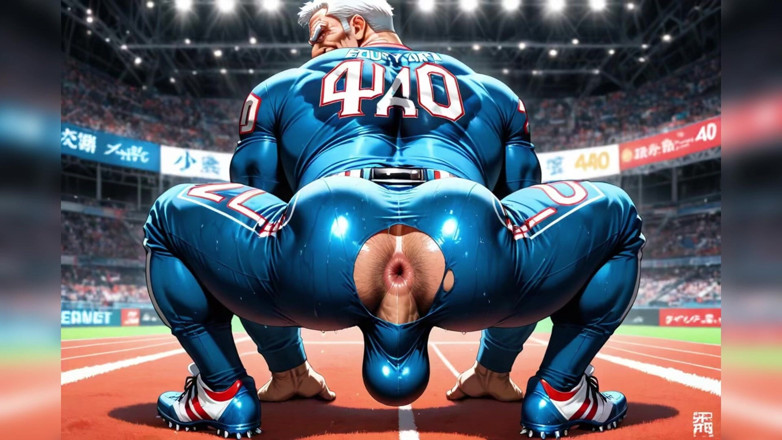 AI Blk: Old Man Big Ass Hole Cum