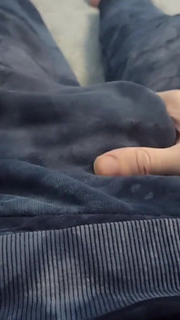 Guy in Pants Is Massaging His Cock