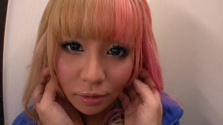 Pure Japanese adult video ( JAV): Blonde Japanese babe squirts and blows a big cock POV...