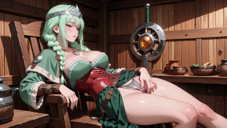 Tay Swift X: Leaning Lazily on Her Glowing Staff, Her Battle Armor Slightly...
