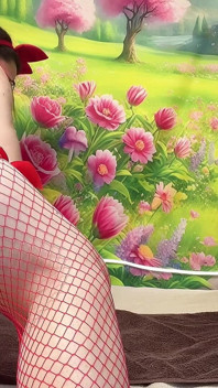 빨간 옷을 입은 하나 귀엽고 섹시해