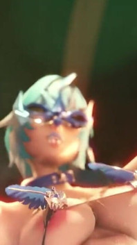 Genshin Impact Eula - Dancing at a Party in Mondstadt Night Club Striptease - Micro Bikini