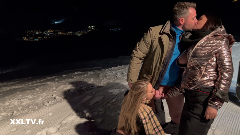 XXLTVFR: Nighttime Ski Slope Threesome