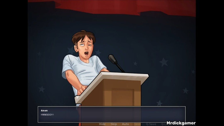 Hornysexes: Summertime saga Anon的鸡巴被她的老师射精