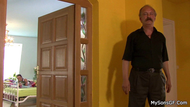 My Sons GF: Guy's Stepdad Pretends to Leave and Hides in Bathroom