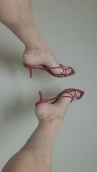 Jerking Big Cock off in Red Heels