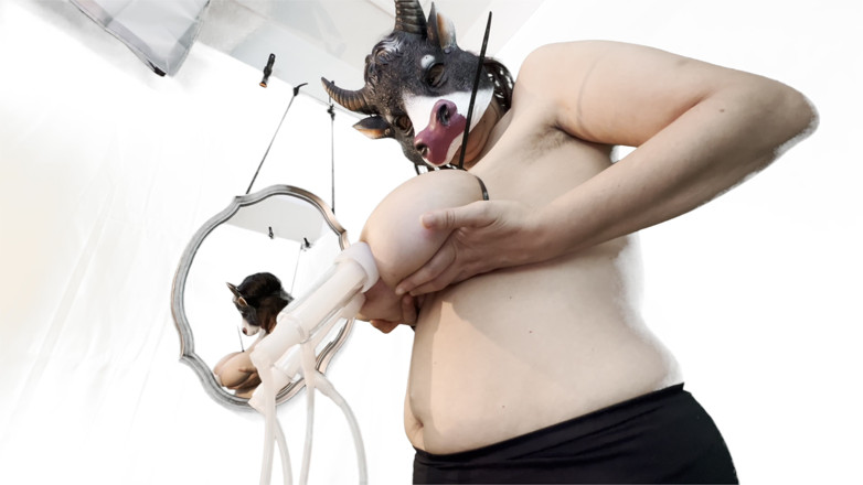 VeeVee Vixen: Hucow Gets Tied Tits Milked