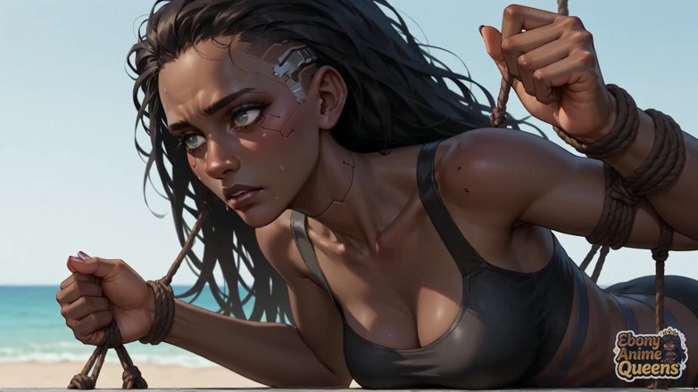 Ebony Anime Queens: एक काला साइबरपंक समुद्र तट वेश्या। अब तक का सबसे अच्छा पोर्न! कामुक कुतिया!