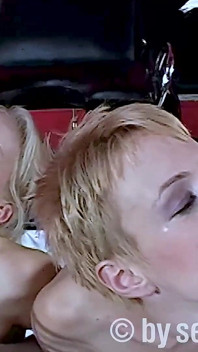 Blonde Sex Gang Bang with Cum Flood