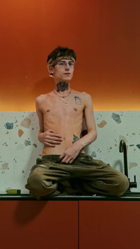 Twink Has Fun in the Studio Kitchen