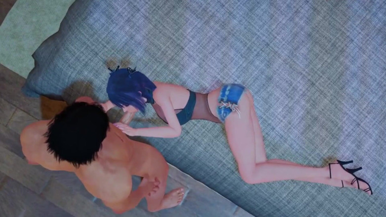 Wraith ward: 青い髪のホットな日本人の女の子は、大きなチンポを適切に扱うことができます:3d変態