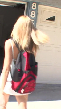 Gorgeous blonde teen gets banged from behind