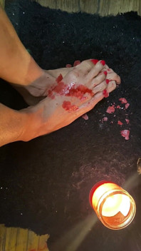 Really Nice Tiny Feet with Red Long Toes with Candle Wax