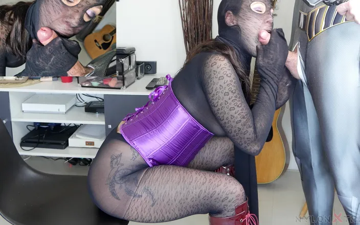 Nylon Xtreme: Katy Kat Nylon Leopard Encasement