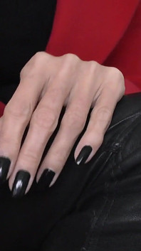 Lady Victoria Valente - Red Coat, Black Leather Pants, Beautiful Hands, Black Fingernails, Close-ups, JOI