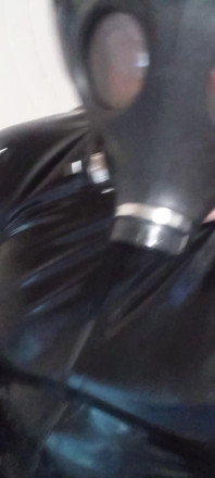 Gasmask Latex Tracksuit Cum