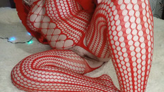 Whitekitten: Red Fisnhet kombinézu a škádlení kožešiny